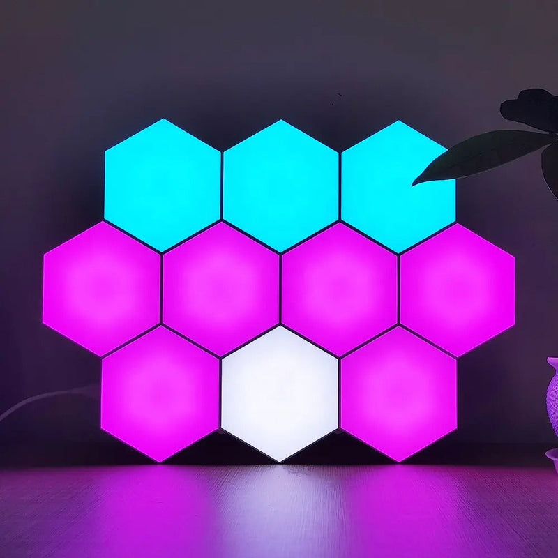 Luminária Hexagonal LED de Parede RGB - DreamLight